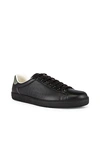 Gucci Ace Sneaker With Interlocking G In Black & Black & Swamp Grey