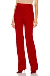 Saint Laurent High-waisted Straight-leg Trousers In Rouge