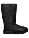 UGG UGG WOMEN'S BLACK LEATHER BOOTS,CLASSICTALLIIBLACK 38