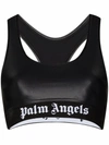 PALM ANGELS PALM ANGELS WOMEN'S BLACK POLYESTER TOP,PWFA009F20FAB0011001 XS