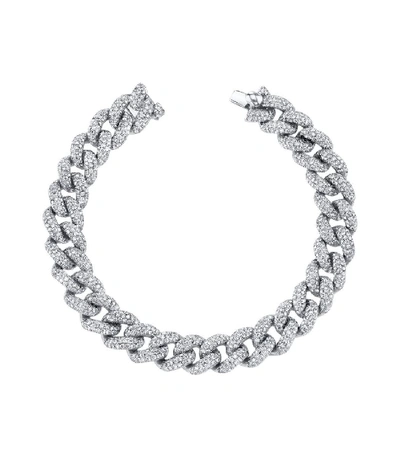 Shay 18k White Gold Essential Link Diamond Bracelet In Silver