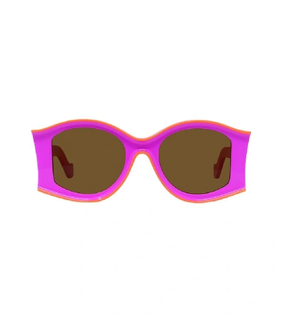 Loewe “paula's Ibiza Evolution”醋酸纤维太阳镜 In Pink,brown