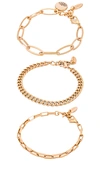Ettika Chain Bracelet Set In Gold