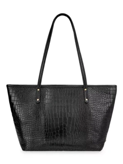 Gigi New York Zip Taylor Leather Tote In Black