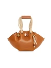 Nanushka Mini Lynne Crafty Leather Top Handle Bag In Tan