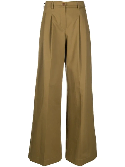 Jejia Wide-leg Tailored Trousers In Brown
