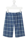 Siola Check Pattern Pull-on Shorts In Blue