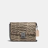 Coach Hutton Shoulder Bag In Snakeskin In Beige In Pewter/neutral