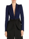 Alexander Mcqueen Peak Shoulder Blazer In Sapphire