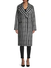 AVEC LES FILLES HOUNDSTOOTH BUTTON-FRONT COAT,0400012991115