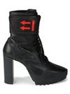 OFF-WHITE LEATHER HEELED BOOTIES,0400012942354