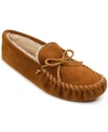 Minnetonka Men's Pile Lined Hard Sole Extended Sizes Slippers In Brown