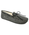 Minnetonka Men's Sheepskin Hardsole Moccasin Extended Sizes Slippers In Gray