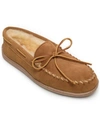 Minnetonka Men's Pile Lined Hard Sole Extended Sizes Slippers In Tan