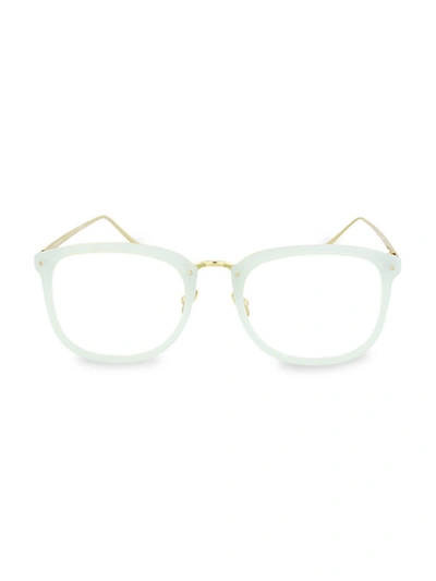 Linda Farrow 53mm Oval Optical Glasses In Matte Iris