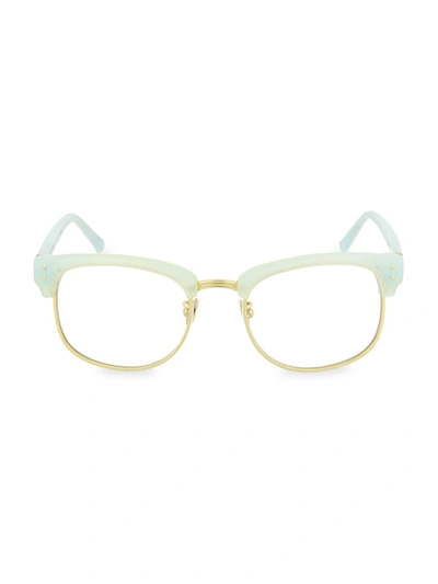 Linda Farrow 51mm Clubmaster Optical Glasses In Matte Iris