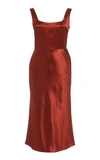 Vince Slim Fitted Slip Dress In Red