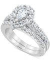 Marchesa Certified Diamond Pear Halo Bridal Set (2 Ct. T.w.) In 18k White, Yellow Or Rose Gold In White Gold