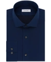 Calvin Klein Steel Men's Slim-fit Non-iron Performance Spread Collar Herringbone Dress Shirt In Bl Vlvt