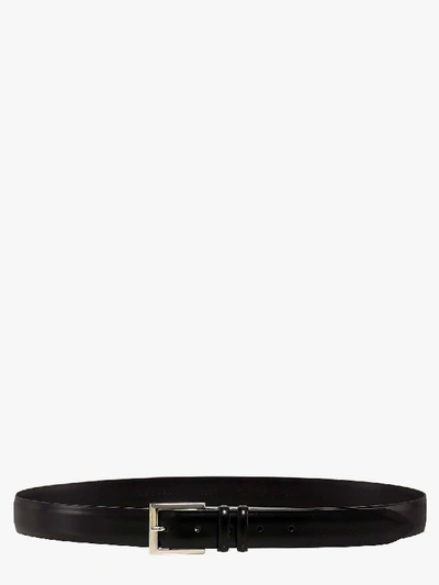 Orciani Calf Belt In Brushed Leather In Black