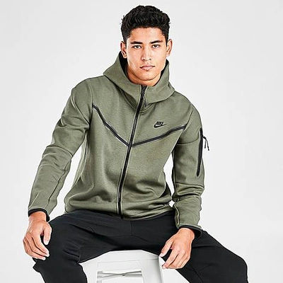 Nike Sportswear Tech Fleece Taped Full-zip Hoodie In Green