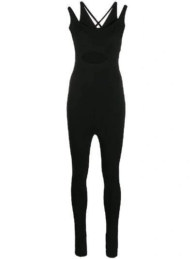 No Ka'oi V-neck Slim-fit Performance Jumpsuit In Black