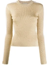 FIORUCCI SIDE-STRIPE RIBBED-KNIT JUMPER