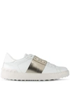 Valentino Open Low-top Leather Sneakers In White