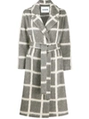 AVA ADORE BELTED BOLD CHECK PATTERN COAT