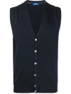 Barba Napoli V-neck Vest In Blue In Blue