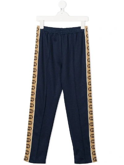 Gucci Kids' Hose Mit Gg-streifen In Blue
