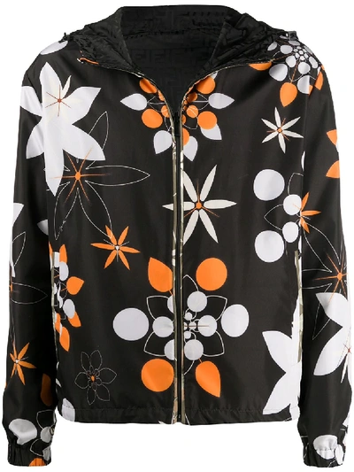 Fendi Graphic Print Windbreaker Jacket In Black