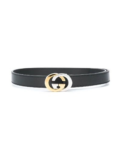 Gucci Kids Gg Leather Belt 2-8 Years In Black