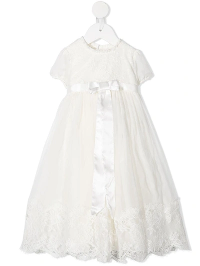 Dolce & Gabbana Silk Chiffon And Lace Dress In White
