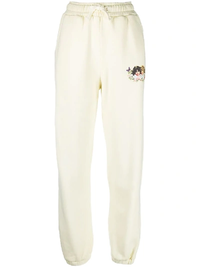 Fiorucci Wooland Angel-patch Joggers In Yellow
