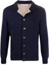 BRUNELLO CUCINELLI STAND-UP COLLAR BUTTONED CARDIGAN