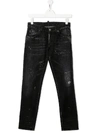 DSQUARED2 TEEN DISTRESSED SKINNY JEANS