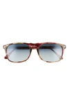 Persol 54mm Square Sunglasses In Bordeaux/ Blue Gradient