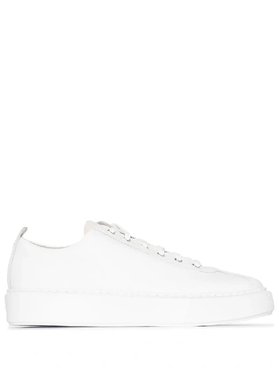 Grenson White Low Top Leather Sneakers