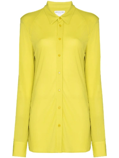 Bottega Veneta Button-up Long-sleeved Shirt In Green,yellow