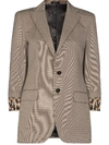 R13 HOUNDSTOOTH-PATTERN SINGLE-BREASTED BLAZER