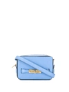 Alexander Mcqueen The Myth Light Blue Leather Shoulder Bag In Blue