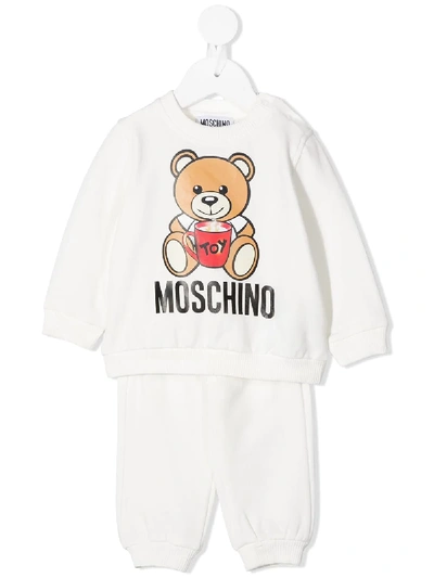 Moschino Babies' Teddy Print Tracksuit In White