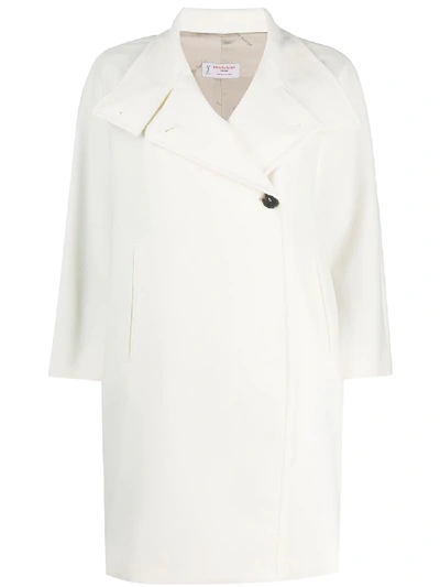 Alberto Biani Buttoned High-neck Coat In White