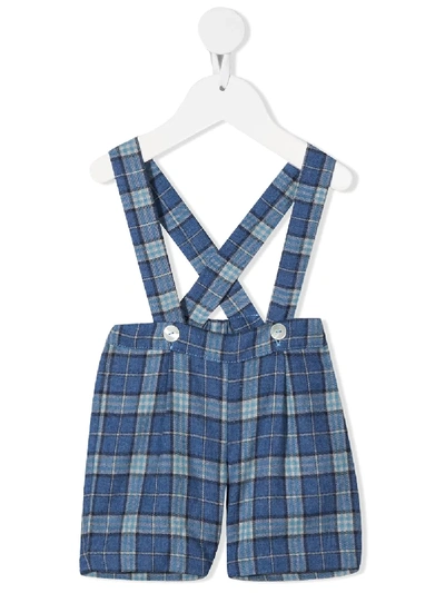 Siola Babies' Tailored Check Pattern Shorts In Blue