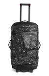 The North Face Rolling Thunder 30-inch Wheeled Duffle Bag In Black Mountain Abstract Print