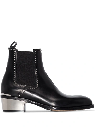Alexander Mcqueen Stud-embellished Chelsea Boots In Black