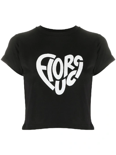 Fiorucci Logo Print Cotton T-shirt In Black