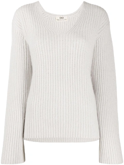 Sminfinity Oversized Knitted Top In Neutrals