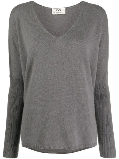 Sminfinity Long-sleeve Knitted Top In Grey